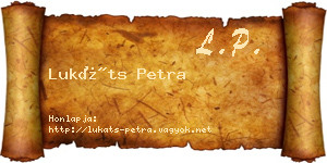 Lukáts Petra névjegykártya